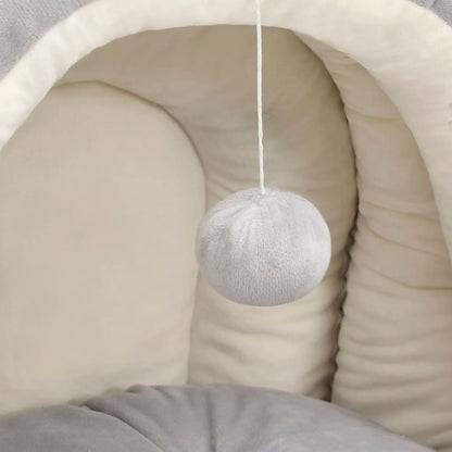 Katzenbett 50x50x45 cm Grau und Creme