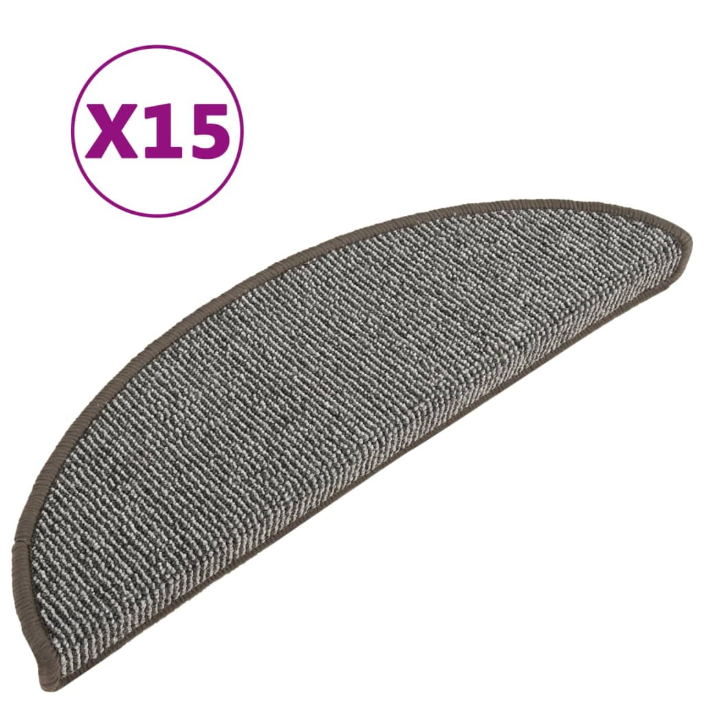 Stufenmatten 15 Stk. 56x17x3 cm Grau Halbrund