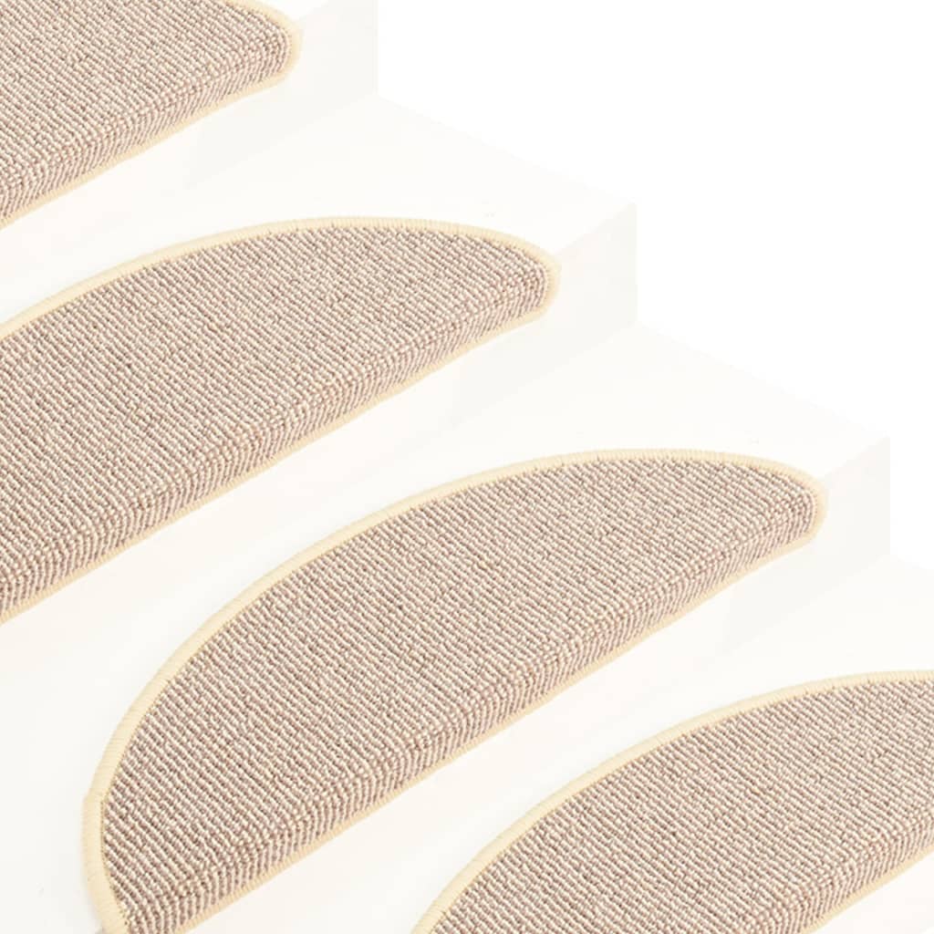 Stufenmatten 15 Stk. 65x21x4 cm Weiß und Braun Halbrund Groß