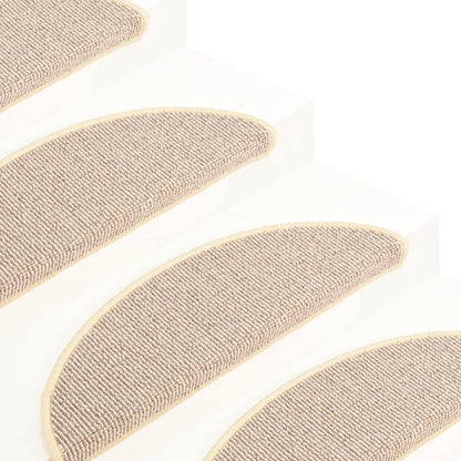 Stufenmatten 15 Stk. 65x21x4 cm Weiß und Braun Halbrund Groß