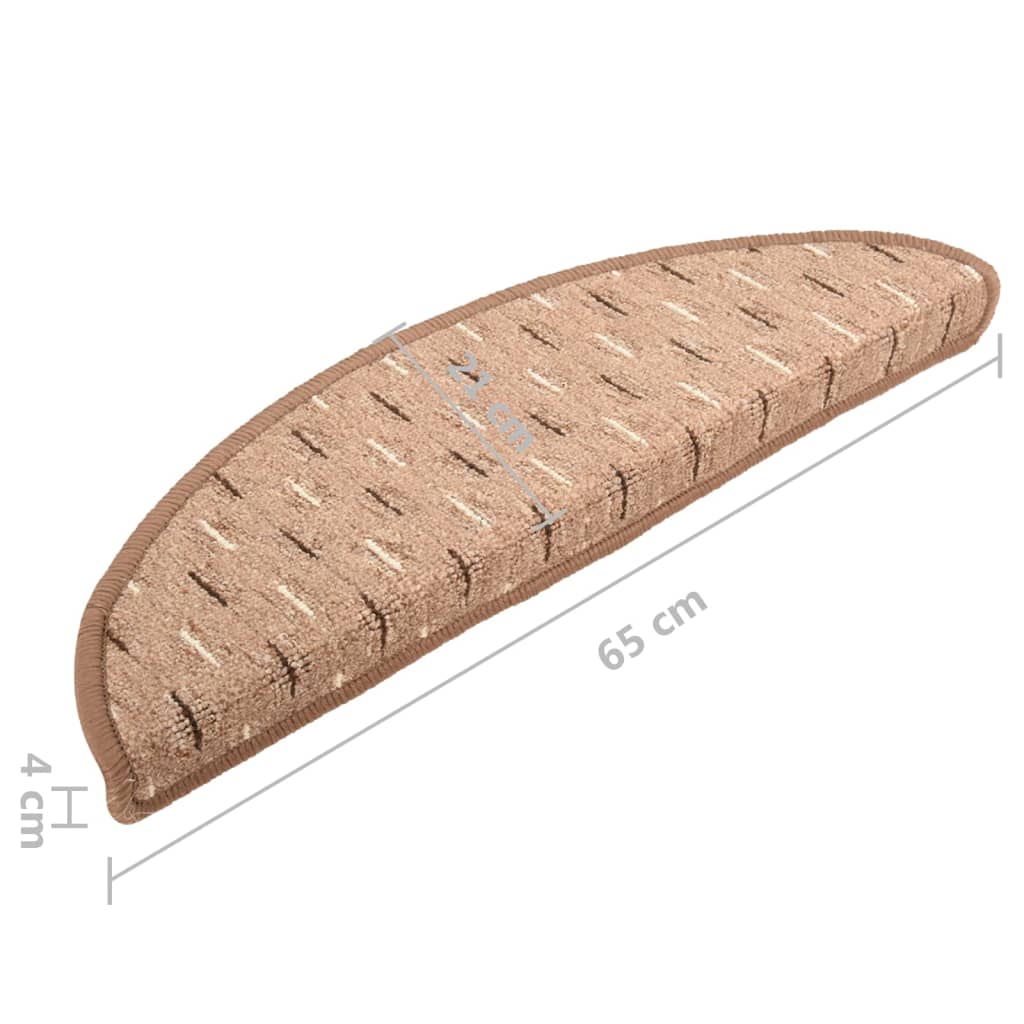 Treppenmatten 15 Stk. Braun 65x21x4 cm