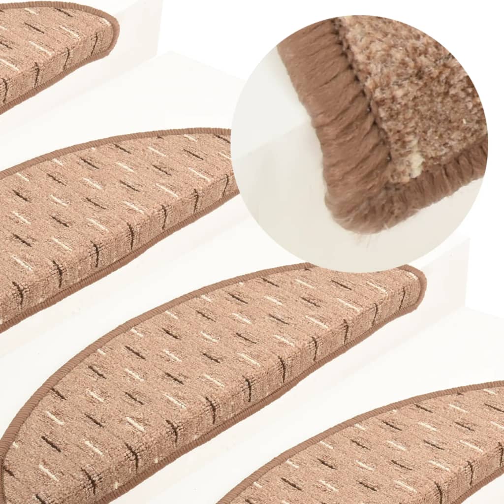 Treppenmatten 15 Stk. Braun 65x21x4 cm