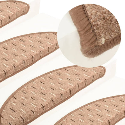 Treppenmatten 15 Stk. Braun 65x21x4 cm