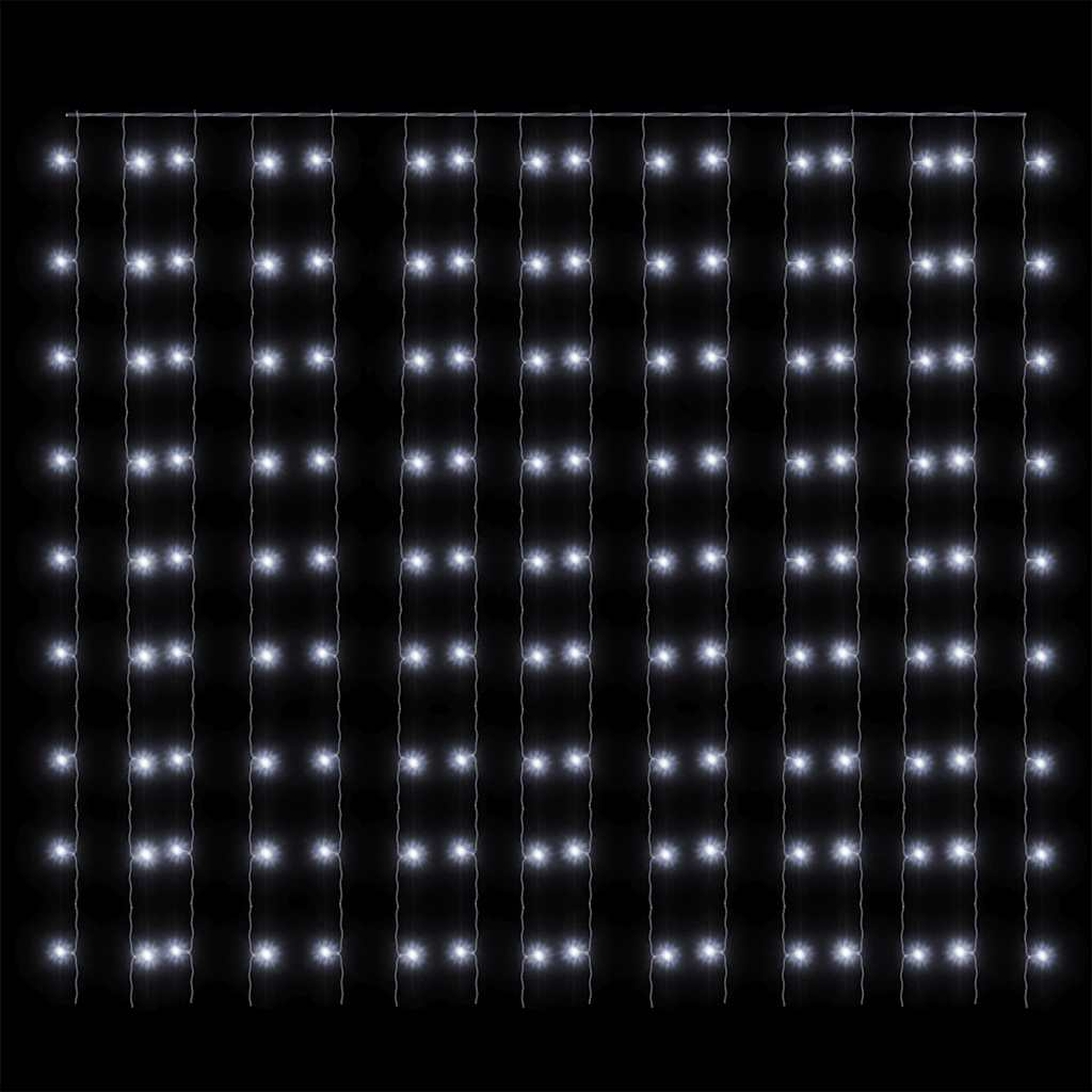 LED-Lichtervorhang 3x3 m 300 LED Kaltweiß 8 Funktionen
