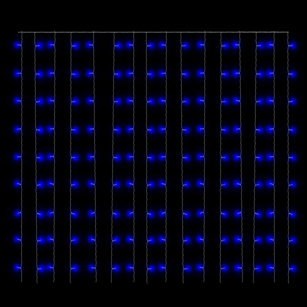 LED-Lichtervorhang 3x3 m 300 LED Blau 8 Funktionen