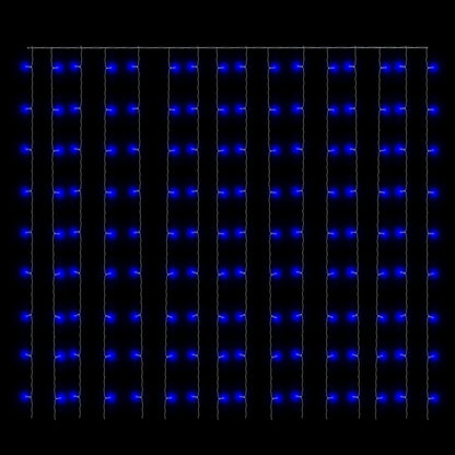 LED-Lichtervorhang 3x3 m 300 LED Blau 8 Funktionen
