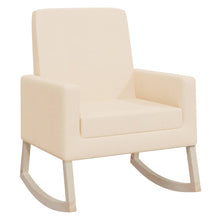 Schaukelstuhl Creme Stoff