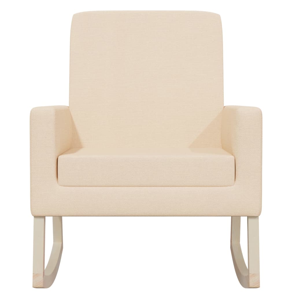 Schaukelstuhl Creme Stoff