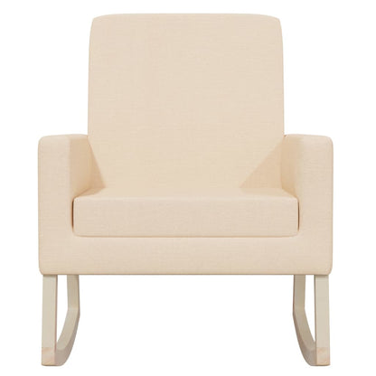 Schaukelstuhl Creme Stoff