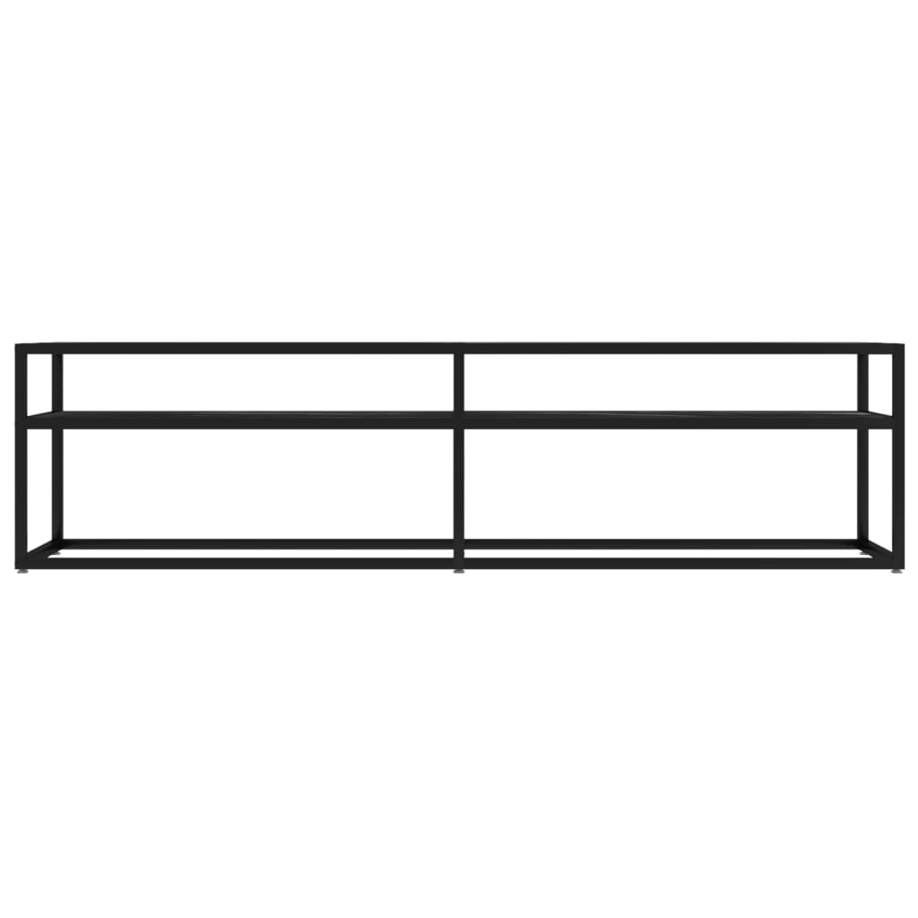 TV-Schrank Schwarz Marmor-Optik 160x40x40,5 cm Hartglas