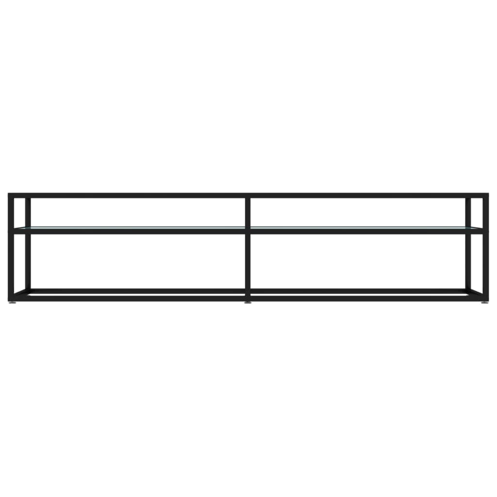 TV-Schrank Weiß Marmor-Optik 180x40x40,5 cm Hartglas