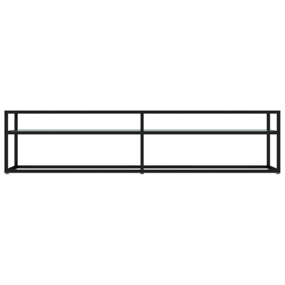 TV-Schrank Weiß Marmor-Optik 180x40x40,5 cm Hartglas