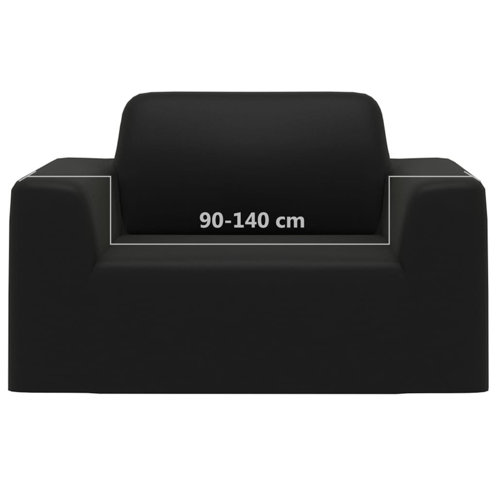 Stretch-Sofahusse Schwarz Polyester-Jersey