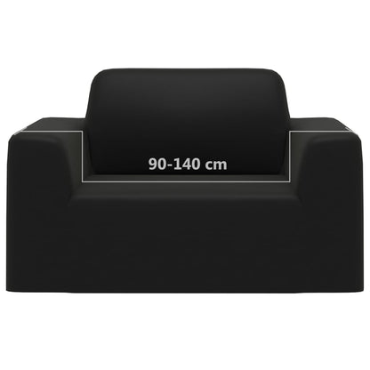 Stretch-Sofahusse Schwarz Polyester-Jersey