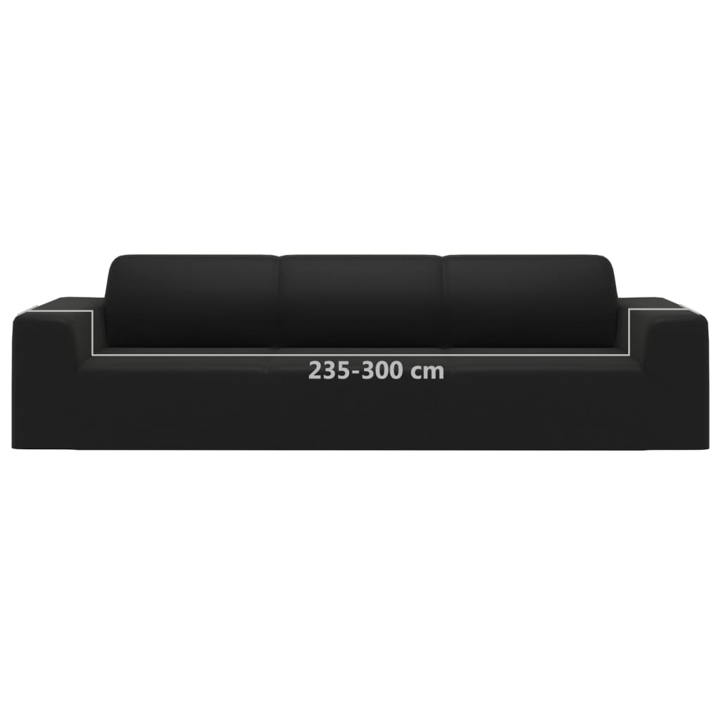 Stretch Sofahusse 4-Sitzer Schwarz Polyester-Jersey