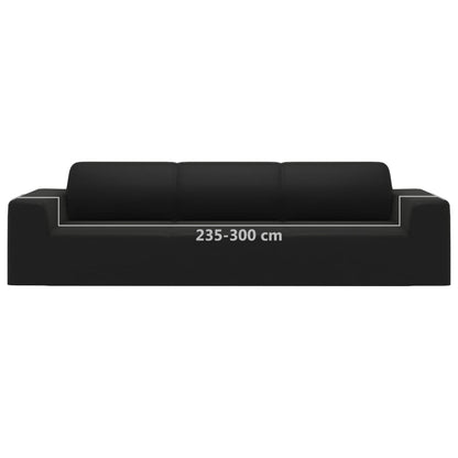 Stretch Sofahusse 4-Sitzer Schwarz Polyester-Jersey