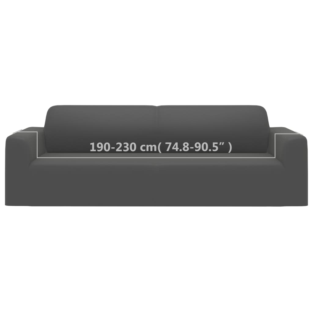 Stretch Sofahusse 3-Sitzer Anthrazit Polyester-Jersey