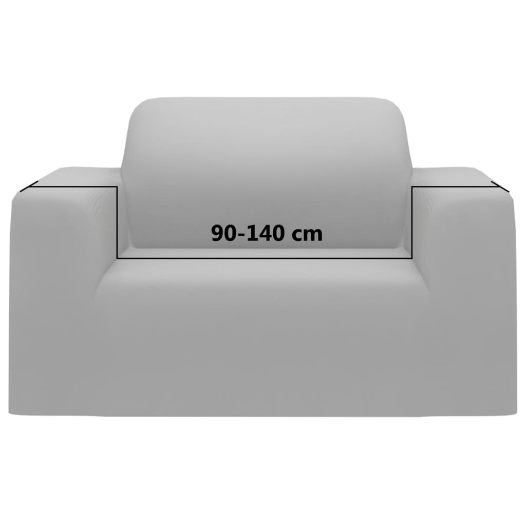 Stretch-Sofahusse Grau Polyester-Jersey