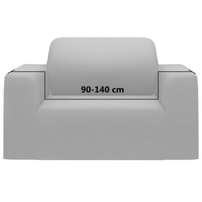 Stretch-Sofahusse Grau Polyester-Jersey