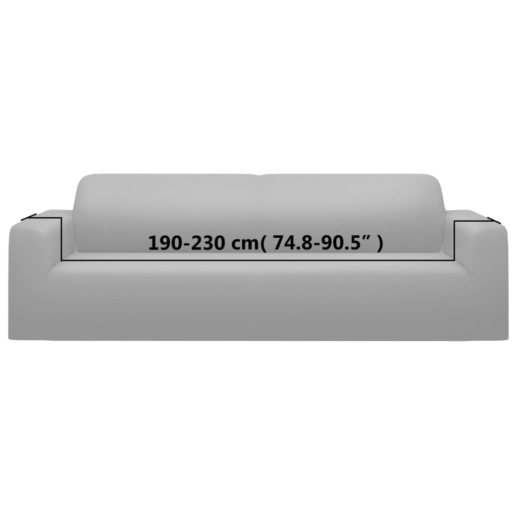 Stretch Sofahusse 3-Sitzer Grau Polyester-Jersey