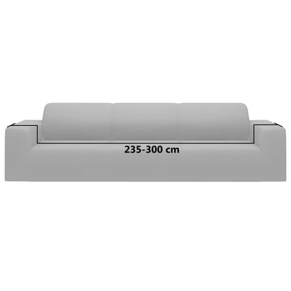 Stretch Sofahusse 4-Sitzer Grau Polyester-Jersey