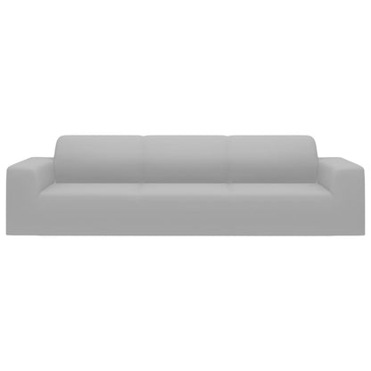 Stretch Sofahusse 4-Sitzer Grau Polyester-Jersey