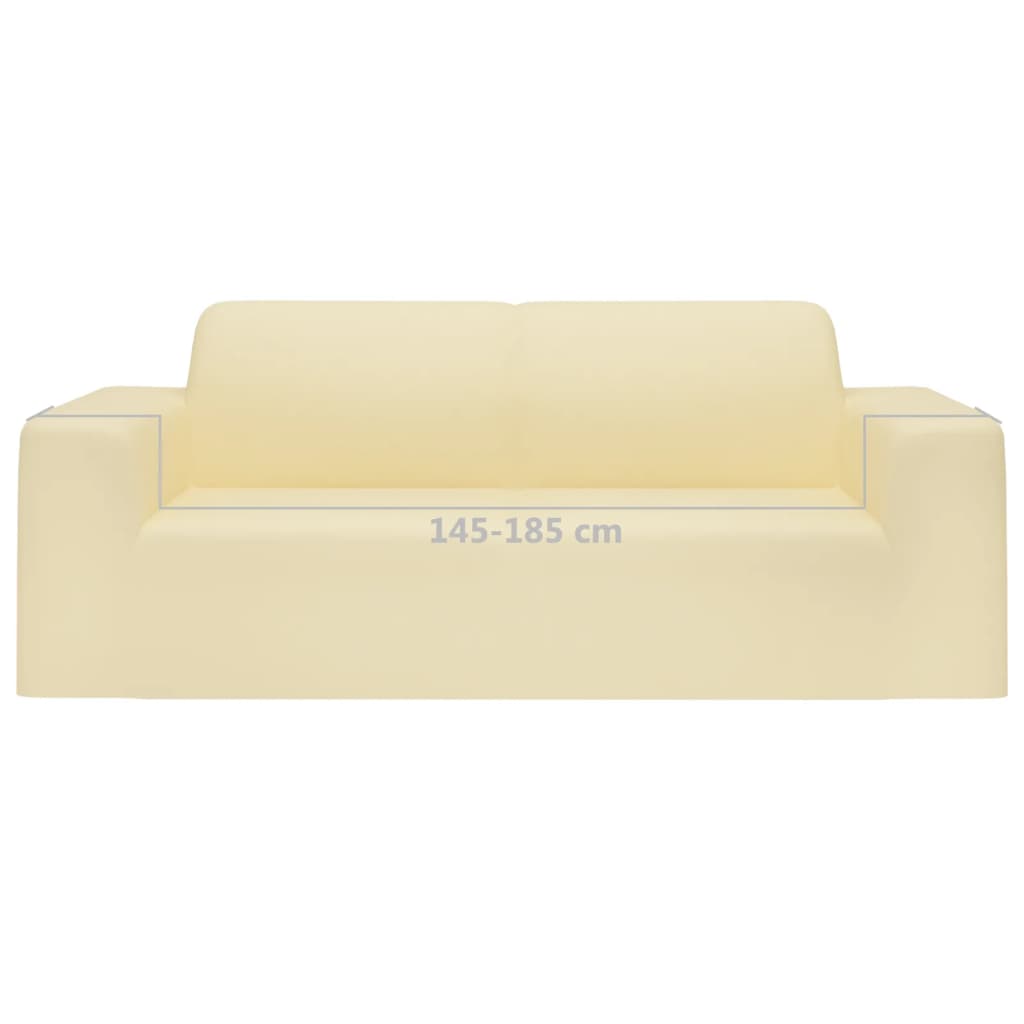 Stretch Sofahusse 2-Sitzer Creme Polyester-Jersey