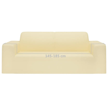 Stretch Sofahusse 2-Sitzer Creme Polyester-Jersey