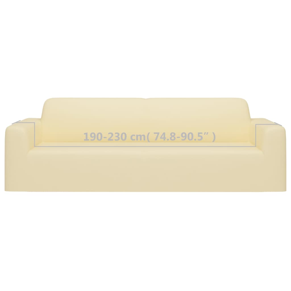 Stretch Sofahusse 3-Sitzer Creme Polyester-Jersey
