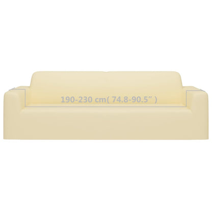 Stretch Sofahusse 3-Sitzer Creme Polyester-Jersey