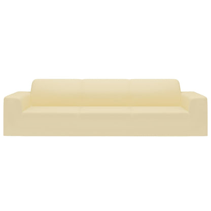 Stretch Sofahusse 4-Sitzer Creme Polyester-Jersey