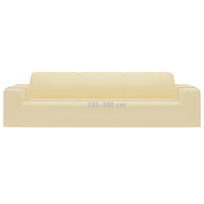 Stretch Sofahusse 4-Sitzer Creme Polyester-Jersey