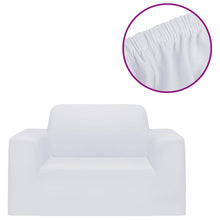 Stretch-Sofahusse Weiß Polyester-Jersey