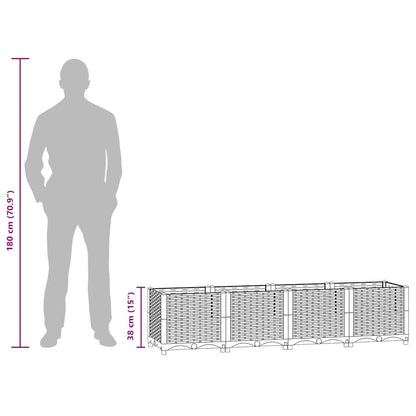 Hochbeet 160 x 40 x 38 cm Polypropylen