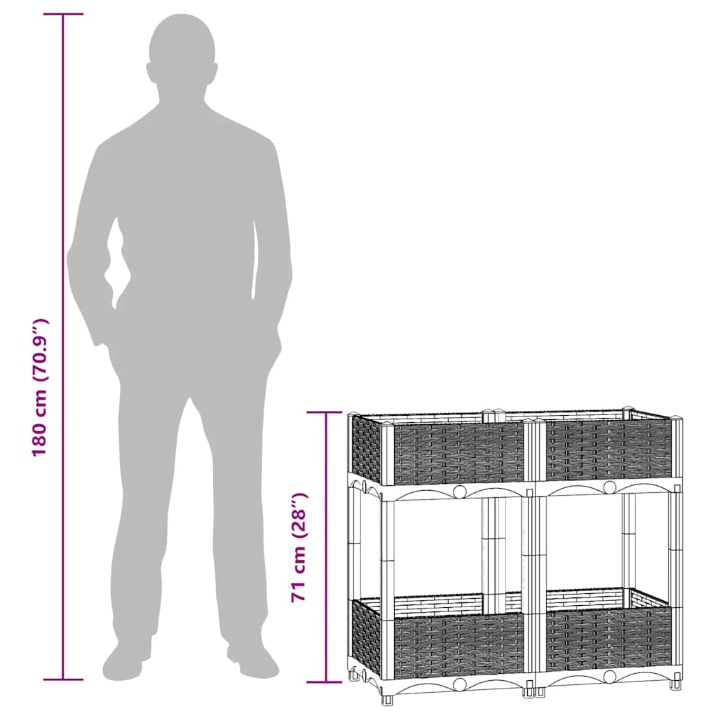 Hochbeet 80x40x71 cm Polypropylen