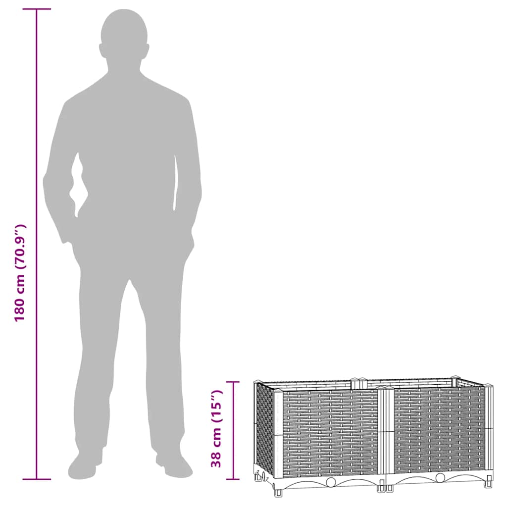 Hochbeet 80 x 40 x 38 cm Polypropylen
