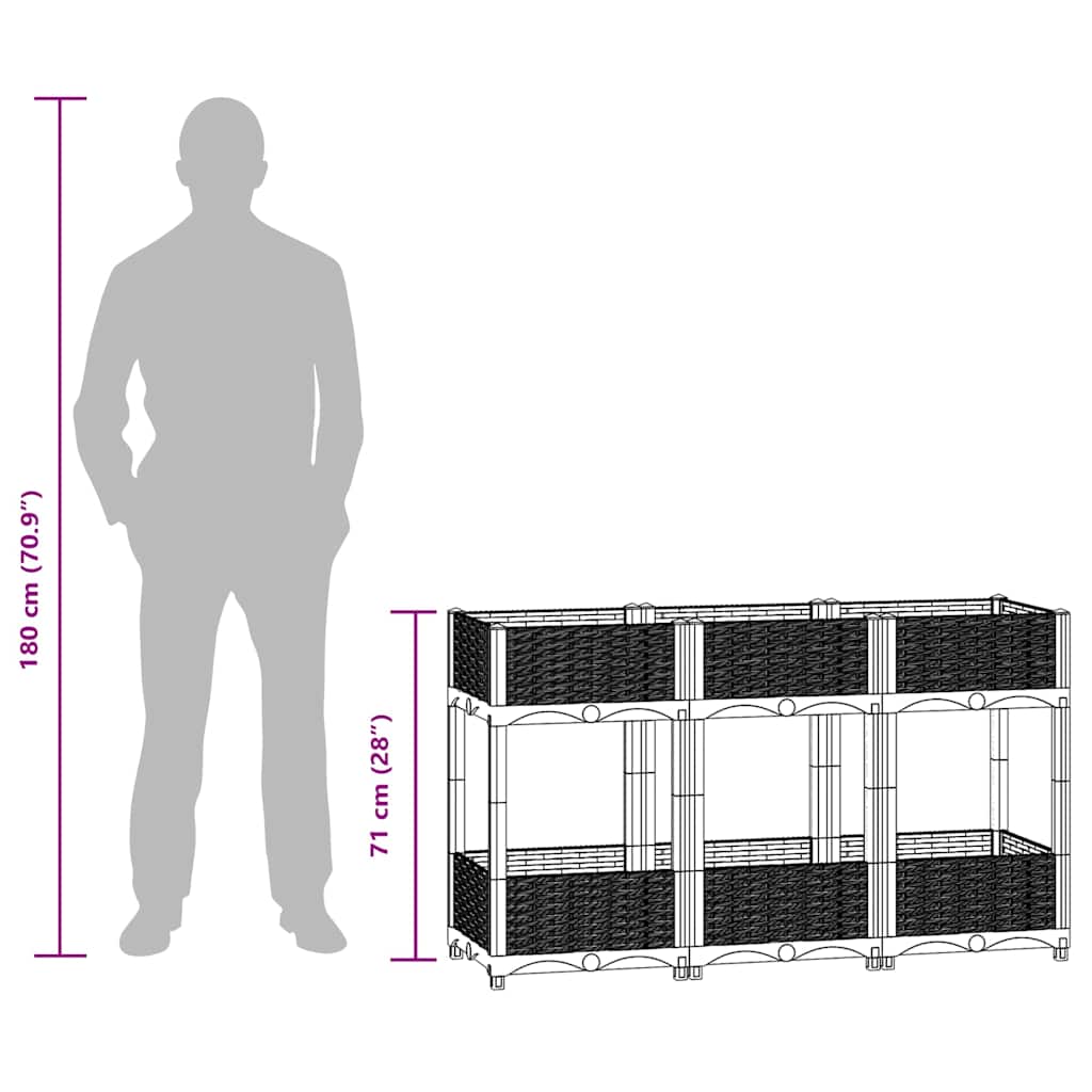 Hochbeet 120x40x71 cm Polypropylen