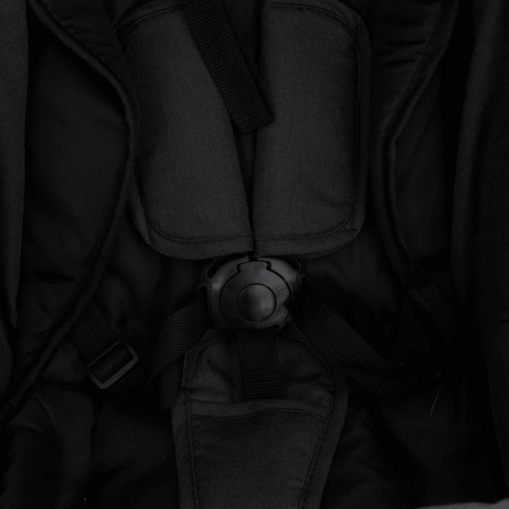 3-in-1 Kinderwagen Anthrazit und Schwarz Stahl