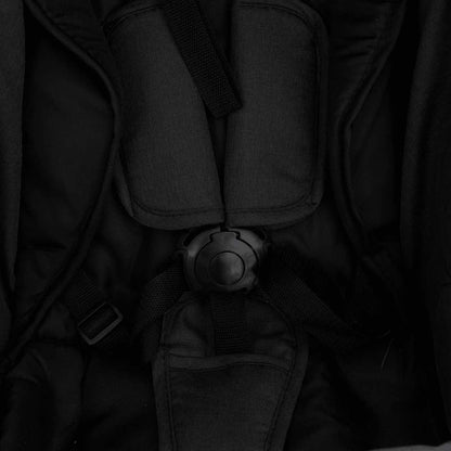 3-in-1 Kinderwagen Anthrazit und Schwarz Stahl