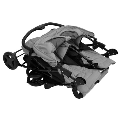 Zwillingskinderwagen Hellgrau Stahl