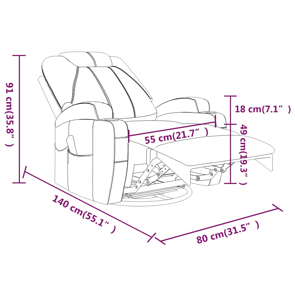 Massage-Schaukelsessel Anthrazit Kunstleder
