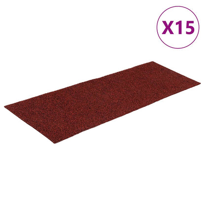 Stufenmatten Selbstklebend 15 Stk. 60x25 cm Bordeauxrot Rechteckig