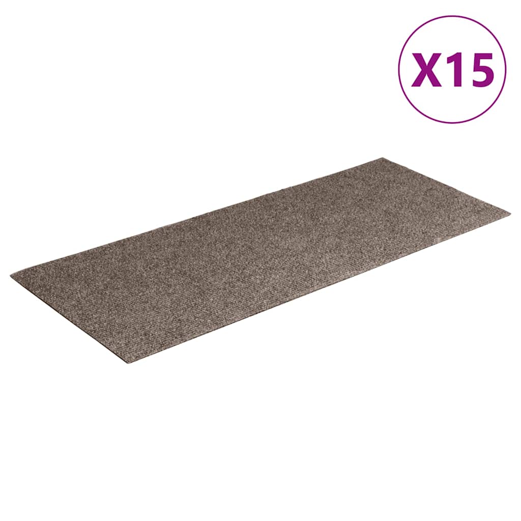 Stufenmatten Selbstklebend 15 Stk. 60x25 cm Beige Rechteckig