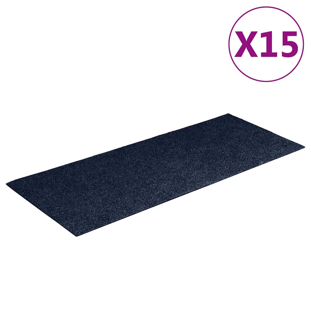Stufenmatten Selbstklebend 15 Stk. 60x25 cm Marineblau Rechteckig