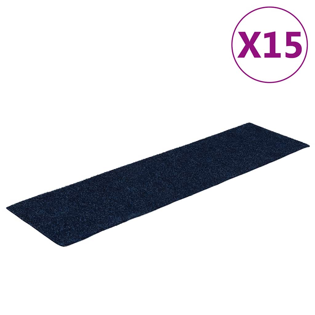Stufenmatten Selbstklebend 15 Stk. 76x20 cm Marineblau Rechteckig
