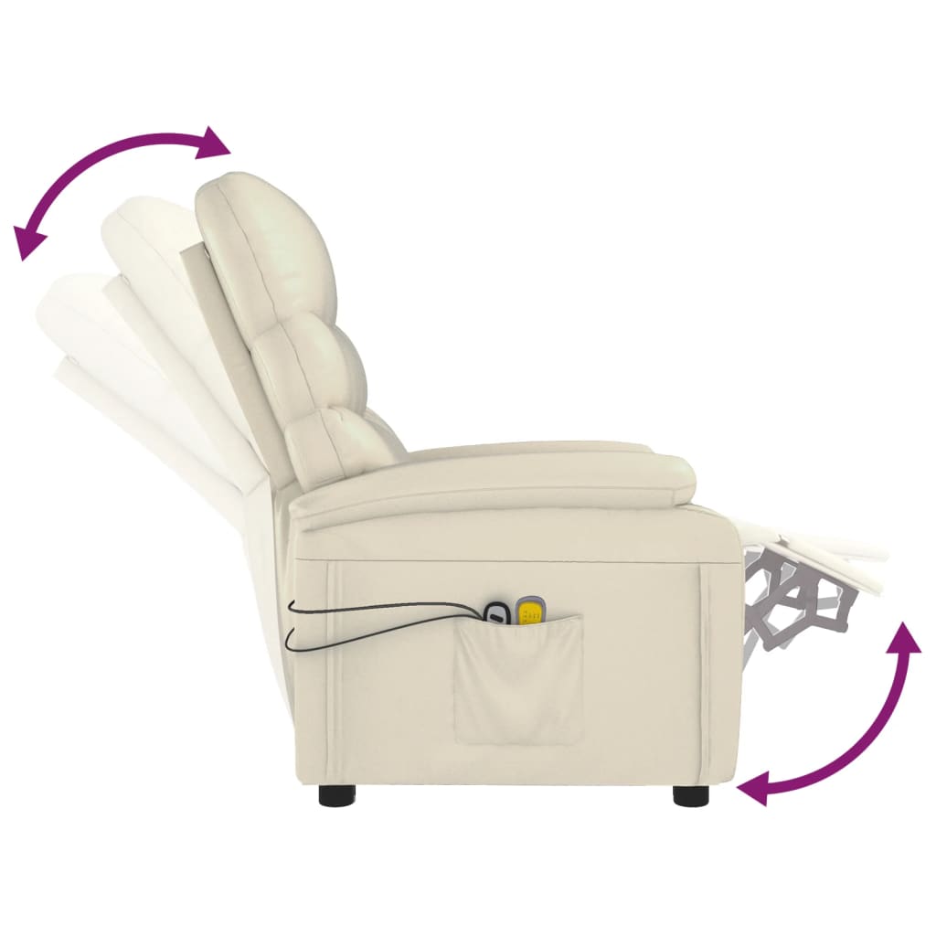 Massagesessel Elektrisch Creme Kunstleder