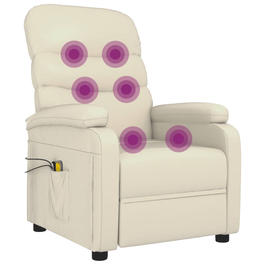 Massagesessel Elektrisch Creme Kunstleder
