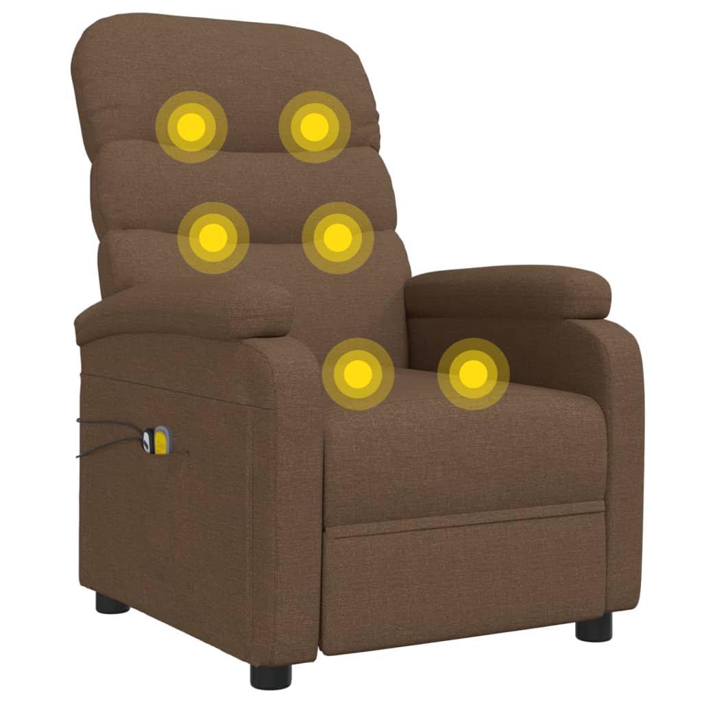 Massagesessel Elektrisch Braun Stoff