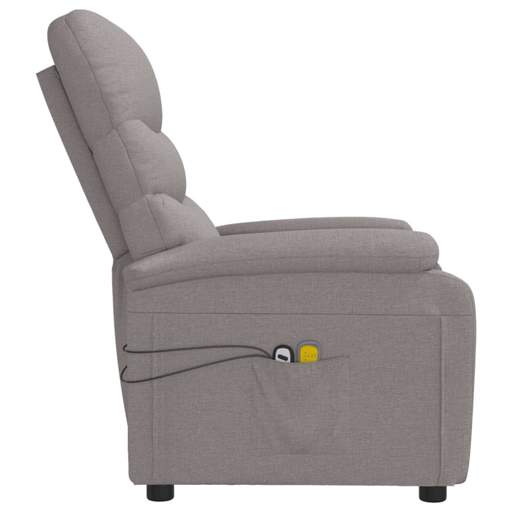 Massagesessel Elektrisch Taupe Stoff