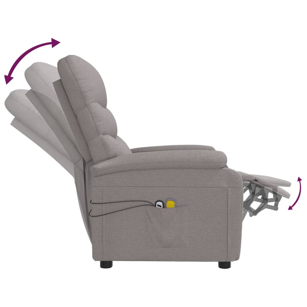 Massagesessel Elektrisch Taupe Stoff